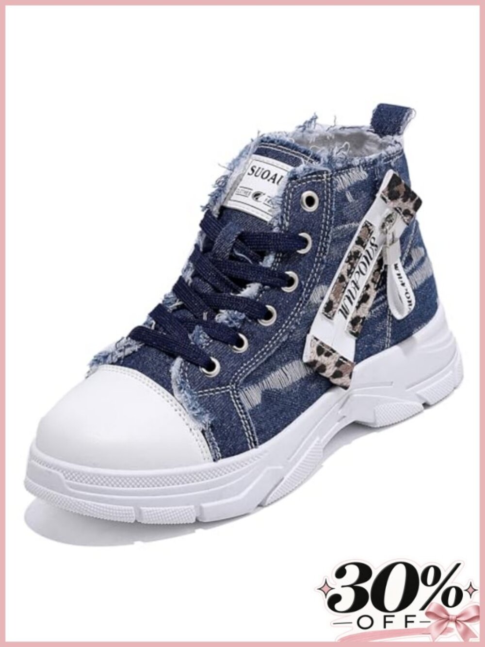 Womens High Top Canvas Sneakers Breathable Walking Shoes Lace Up